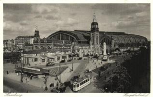 Hamburg, Hauptbahnhof / railway station, shops, tram, automobiles