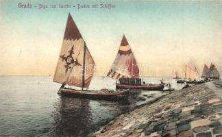 Grado, Diga con barche / Damm mit Schiffen / Dam with boats
