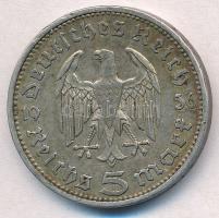 Német Harmadik Birodalom 1936A 5M Ag "Hindenburg" T:2 patina
German Third Reich 1936A 5 M...