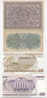 Ausztria 1922. 1000K + Szövetséges megszállás 1944. 2Sch + 1986. 20Sch + 50Sch T:III
Austria 1922. ...