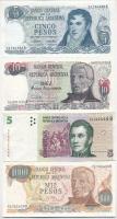 Argentína ~1970-1980. 5P-1000P (4xklf) T:I,II Argentina ~1970-1980. 5 Pesos - 1000 Pesos (4xdiff) C:UNC,XF