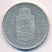 1879KB 1Ft Ag "Ferenc József / Középcímer" T:2 
Adamo M15