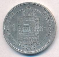 1881KB 1Ft Ag "Ferenc József / Középcímer" T:2-,3 
Adamo M15