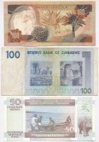 6db-os vegyes külföldi bankjegy tétel afrikai országokból, közte Angola, Kenya, Zimbabwe T:I--III ra...