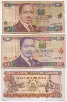 6db-os vegyes külföldi bankjegy tétel afrikai országokból, közte Angola, Kenya, Zimbabwe T:I--III ra...