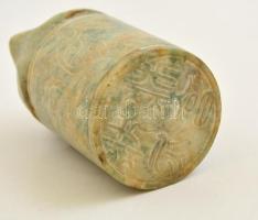 Kínai pecsétnyomó, faragott kő, teknős figurával / Chinese seal maker with turtle figure, Carved sto...