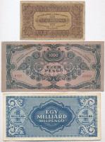 9db-os vegyes magyar forint, korona és pengő bankjegy tétel, közte 1848. 5Ft "Kossuth-bankó&quo...