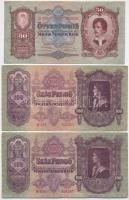 9db-os vegyes magyar forint, korona és pengő bankjegy tétel, közte 1848. 5Ft "Kossuth-bankó&quo...