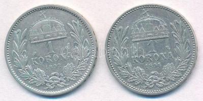 1893KB-1894KB 1K Ag "Ferenc József" (2x) T:2- 
Adamo K5