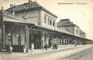 Szatmárnémeti, Satu Mare; Vasútállomás, pályaudvar. Löwy kiadása / railway station (EK)