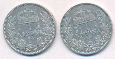 1895KB-1896KB 1K Ag "Ferenc József" (2x) T:2-
Adamo K5