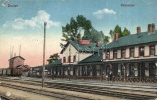 Zsolna, Sillein, Zilina; Vasútállomás, vagonok / railway station, wagons (EM)