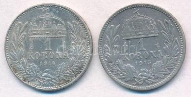 1914KB-1915KB 1K Ag "Ferenc József" (2x) T:2 patina
Adamo K5.1