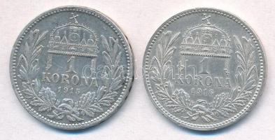 1915KB-1916KB 1K Ag "Ferenc József" (2x) T:2 
Adamo K5.1