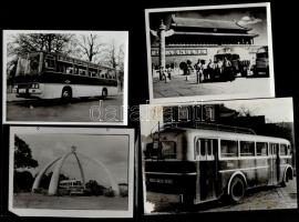 Ikarus buszok és Csepel teherautó itthon és külföldön, 4 db fotó, 9x12 és 10x14 cm