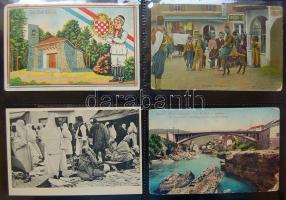 Külföldi országok képeslapgyűjtemény, 960 régi lap jobbakkal 3 albumban / Foreign countries, collect...