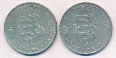 1947. 5Ft Ag "Kossuth" (2x) T:2-,3