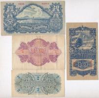 Ausztria 1945. 10Sch + 20Sch + Szövetséges megszállás 1944. 2Sch + 5Sch T:III
Austria 1945. 10 Schi...