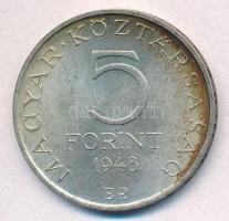 1948. 5Ft Ag "Petőfi" T:1-,2 patina 
Adamo EM1