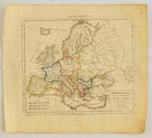 1815 Europae antiquae tabula geographica, J. Riedl, Bécs, színezett rézmetszet, papír, feltekerve, 31×35 cm