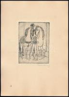 Reich Károly (1922-1988): Cirkusz, Hidegtű, papír, jelzett, 16×12 cm