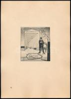 Gy. Molnár István (1933-2010): Kafka illusztráció, Fej. 2 db rézkarc, papír, jelzett, 11×8 cm