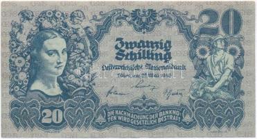 Ausztria 1945. 20Sch T:III szép papír  Ausztria 1945. 20 Schilling C:F fine paper Krause 116