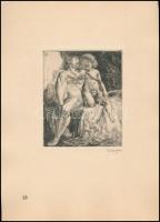 Varga Nándor Lajos (1895-1978): Vénusz és Ámos. Rézkarc, papír, jelzett 14x11 cm