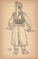 Férfiak, 100 régi képeslap közte több katonai téma / Men, 100 cards, including military