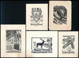 10 db magyar ex libris. különféle művészektől, különféle technikákkal