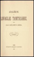 Gróf Széchenyi Dénes: Adalékok a lovaglás tanításához. Pest, 1871, Heckenast Gusztáv. Reprint! Kiadói kartonált kötés, kissé foltos kötéssel.