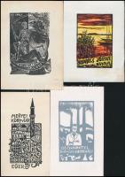 10 db magyar ex libris. különféle művészektől, különféle technikákkal, részben jelzett