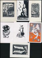 10 db magyar ex libris. különféle művészektől, különféle technikákkal, részben jelzett