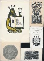 10 db magyar ex libris. különféle művészektől, különféle technikákkal, részben jelzett