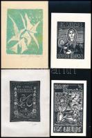 16 db külföldi alkotóktól származó ex libris. több művésztől, különféle technikákkal, részben jelzet...