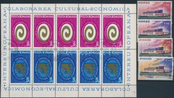 Europe 1973-1974 10 diff set + 2 minisheet + 6 values Europa motívum 1973-1974 10 db klf sor + 2 kis...