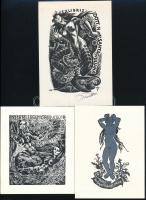 3 db erotikus ex libris. több művésztől, különféle technikákkal a egy jelzett / 3 erotic ex librises
