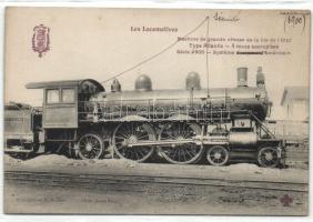 Mozdonyok képeslapgyűjtemény, 116 db régi lap albumban / Locomotives, 116 vintage postcards in album