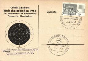1966 Offizielle Schiesskarte Wäldchesschiessen / shooting + Frankfurter Schützenkorps So. Stpl. (EK)