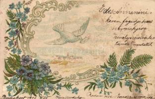 5 db RÉGI képeslap; Egerfarmos és 4 db litho művészlap / 5 pre-1945 postcards, Egerfarmos and 4 lith...