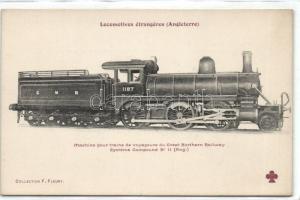 Mozdonyok képeslapgyűjtemény, 116 db régi lap albumban / Locomotives, 116 vintage postcards in album