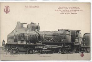 Mozdonyok képeslapgyűjtemény, 116 db régi lap albumban / Locomotives, 116 vintage postcards in album