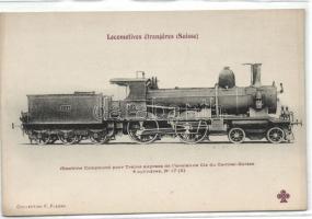 Mozdonyok képeslapgyűjtemény, 116 db régi lap albumban / Locomotives, 116 vintage postcards in album