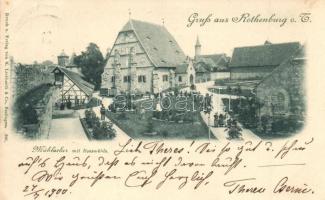 4 db RÉGI német városképes lap / 4 pre-1945 German town-view postcards; München, Reichenbach, Helgoland, Rothenburg