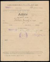 1928-1934 Tiszapüspöki, 7 db adóív