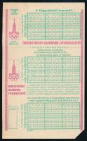 1979 Nemzetközi Olimpiai Sportlottó, üres lottószelvény