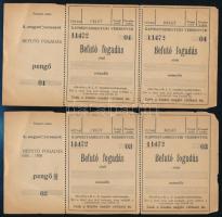 Lóversenyfogadási szelvények (Káposztásmegyeri versenyek, Pestvidéki versenyek), 4 db, kitöltetlen