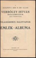 1929 Bp., A Budapesti I. Ker. M. Kir. Állami Verbőczy István Reálgimnázium világháborús halottainak emlékalbuma, 80p