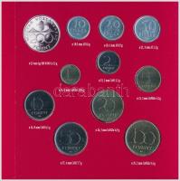 1994. 10f-200Ft (11xklf) forgalmi sor dísztokban, közte 1994. 200Ft Ag "Deák", "Magya...