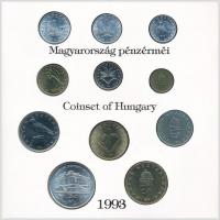 1993. 10f-200Ft (11xklf) forgalmi sor dísztokban, benne 200Ft Ag "MNB" T:BU 
Adamo FO26.2